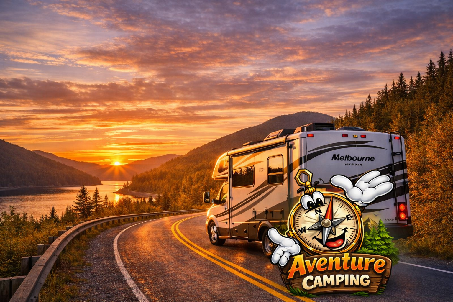 motorisé VR sur une route du Québec au coucher du soleil erreurs voyage VR